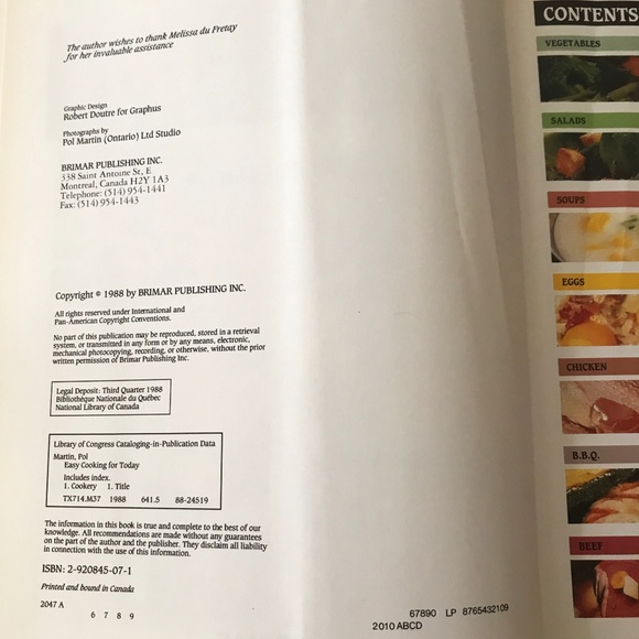 POL MARTIN EASY COOKING FOR TODAY COOKBOOK - Picture 3 of 14